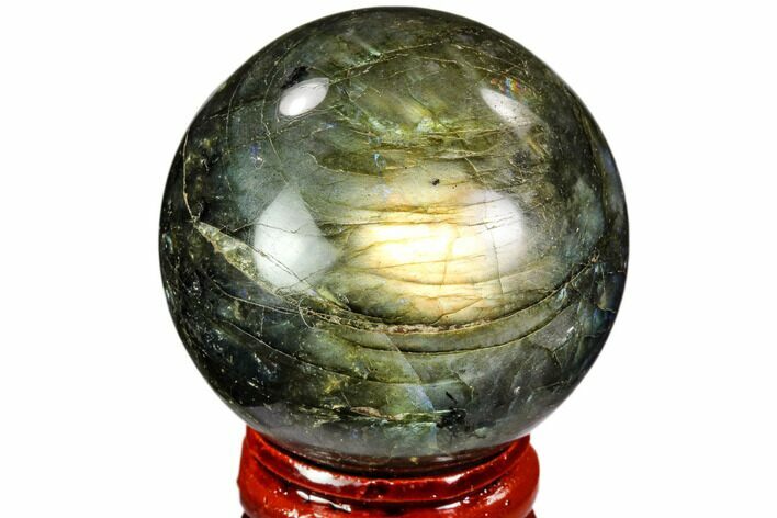 Flashy, Polished Labradorite Sphere - Great Color Play #105759
